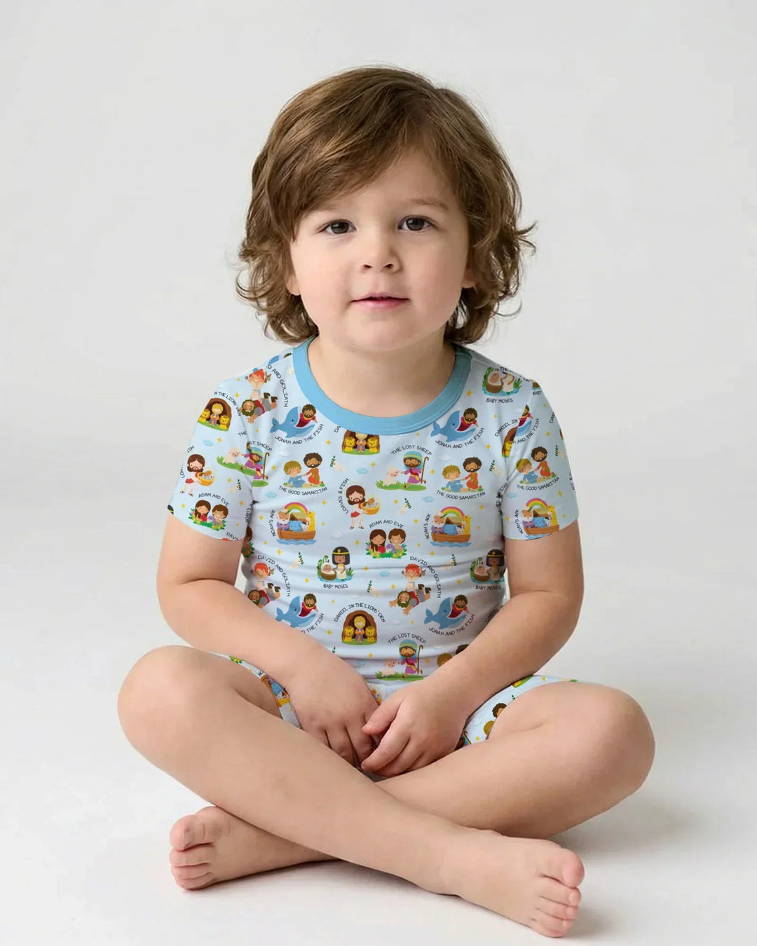 Bible Stories Bamboo Two Piece Short Sleeve Shorts Pajama Set