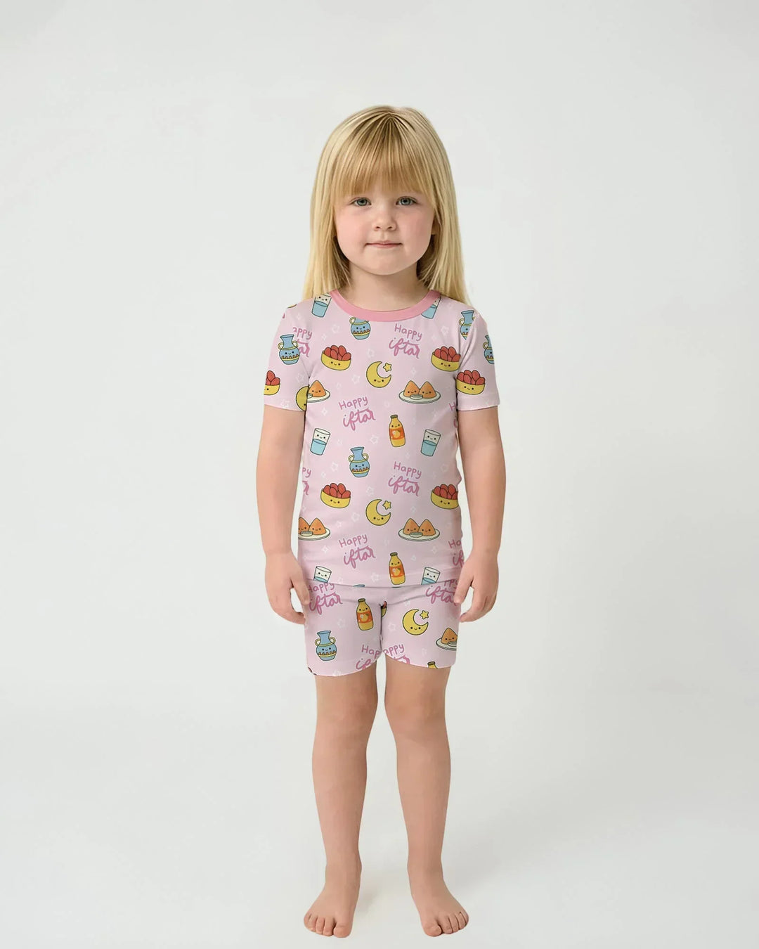 Iftar Party Bamboo Two Piece Short Sleeve Shorts Pajama Set