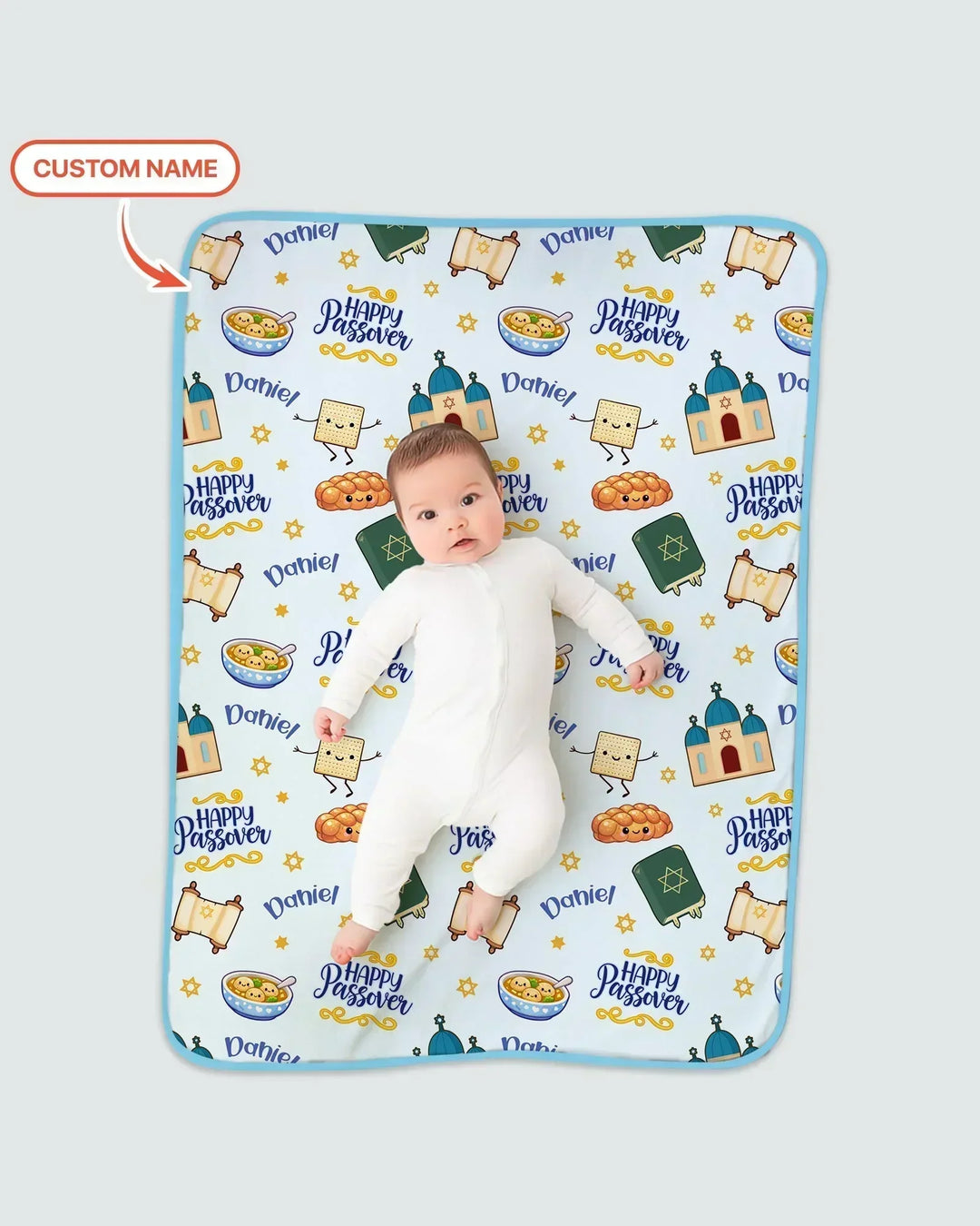 Custom name "Pesach Sameach" Bamboo Blanket