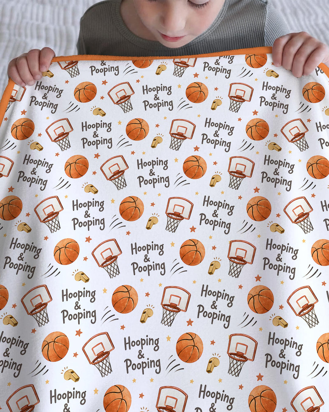 Funny Basketball Hooping & Pooping Bamboo Blanket