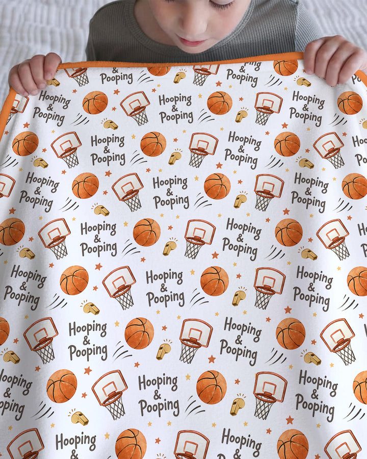 Funny Basketball Hooping & Pooping Bamboo Blanket
