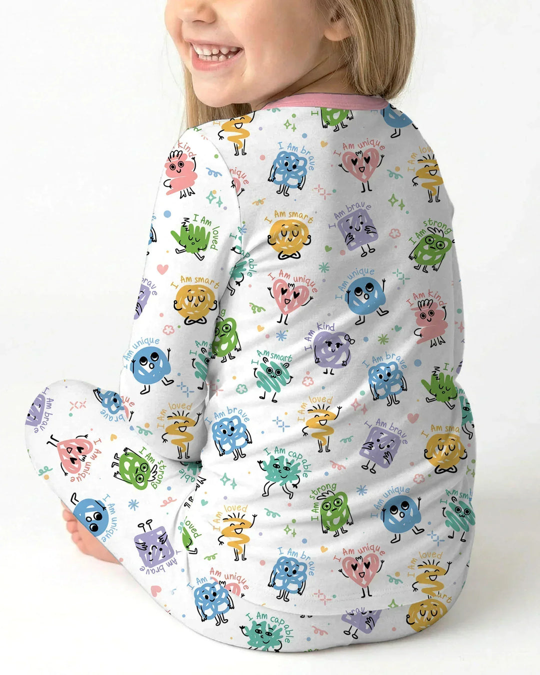 Positive Affirmations Bamboo Two Piece Long Sleeve Pajama Set