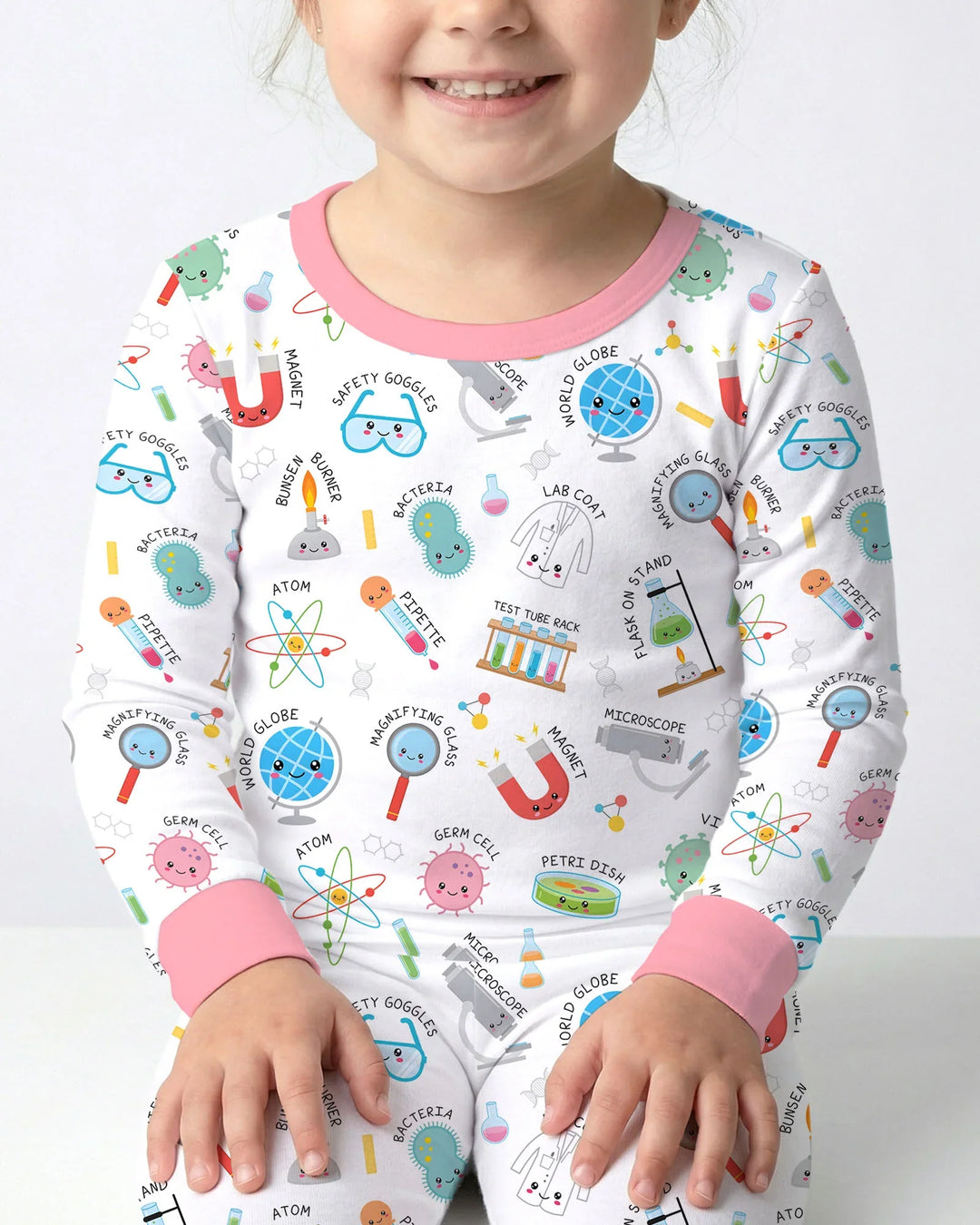 Science Fun Family Matching Bamboo Two Piece Long Sleeve Pajama Set