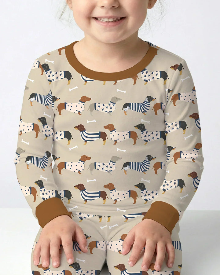 Cute Wieners Bamboo Two Piece Long Sleeve Pajama Set