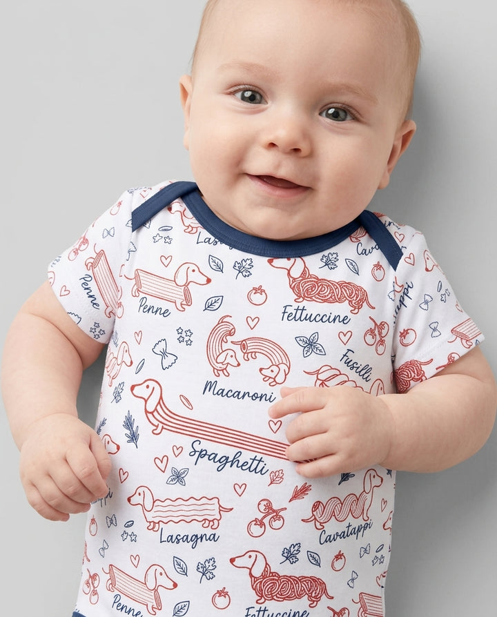 Funny Dachshund Pasta Pups Bamboo Bodysuit
