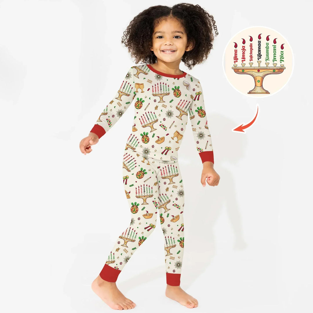 Happy Kwanzaa Bamboo Two Piece Long Sleeve Pajama Set