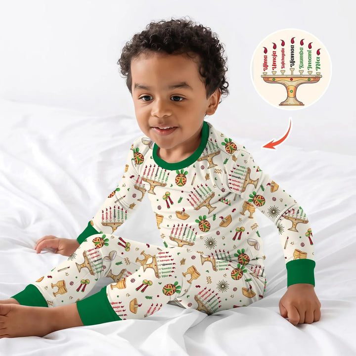 Happy Kwanzaa Bamboo Two Piece Long Sleeve Pajama Set