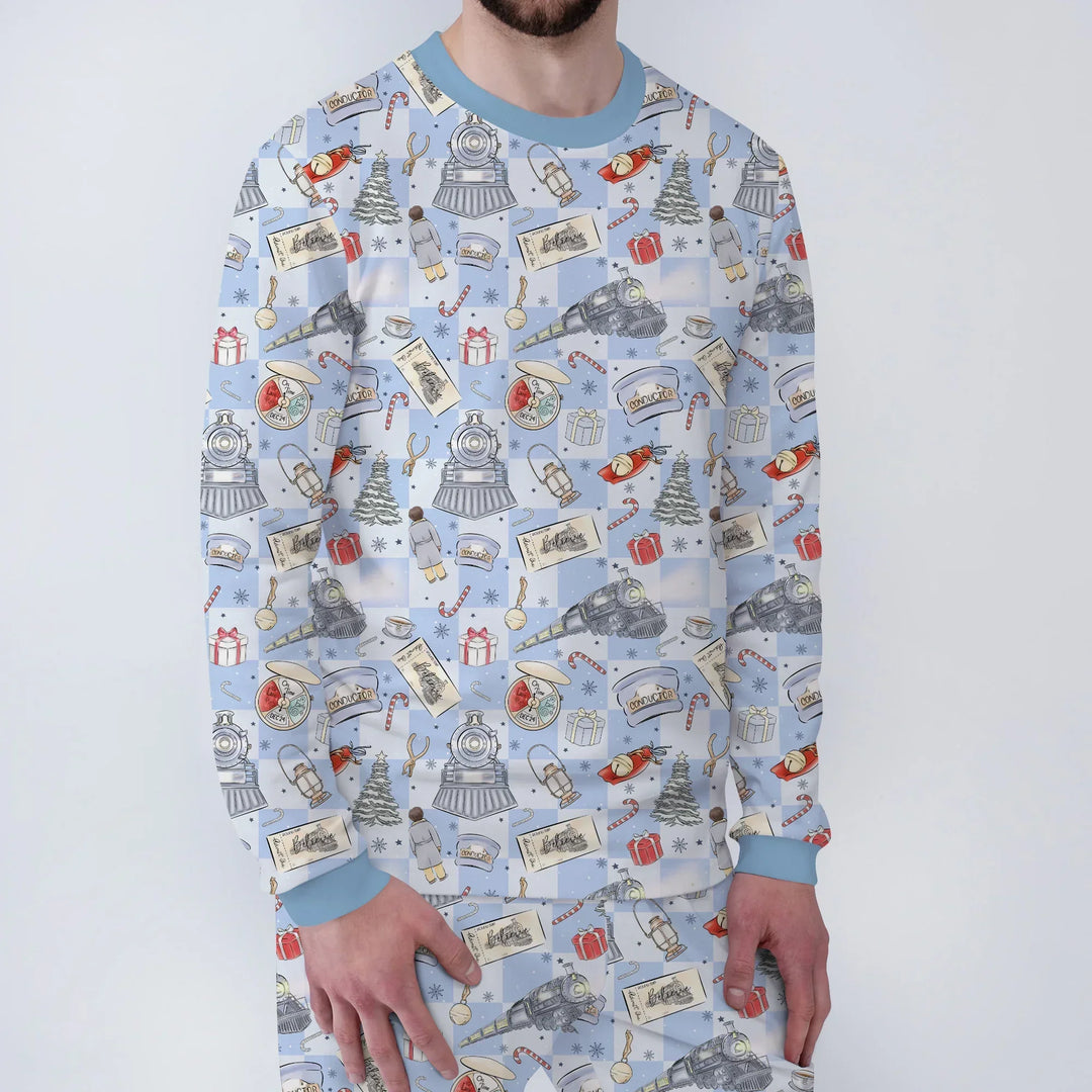 Christmas Train Bamboo Men's Pajama Set