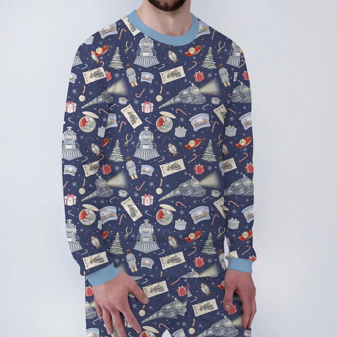 Christmas Train Bamboo Men's Pajama Set