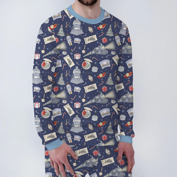 Christmas Train Bamboo Men's Pajama Set