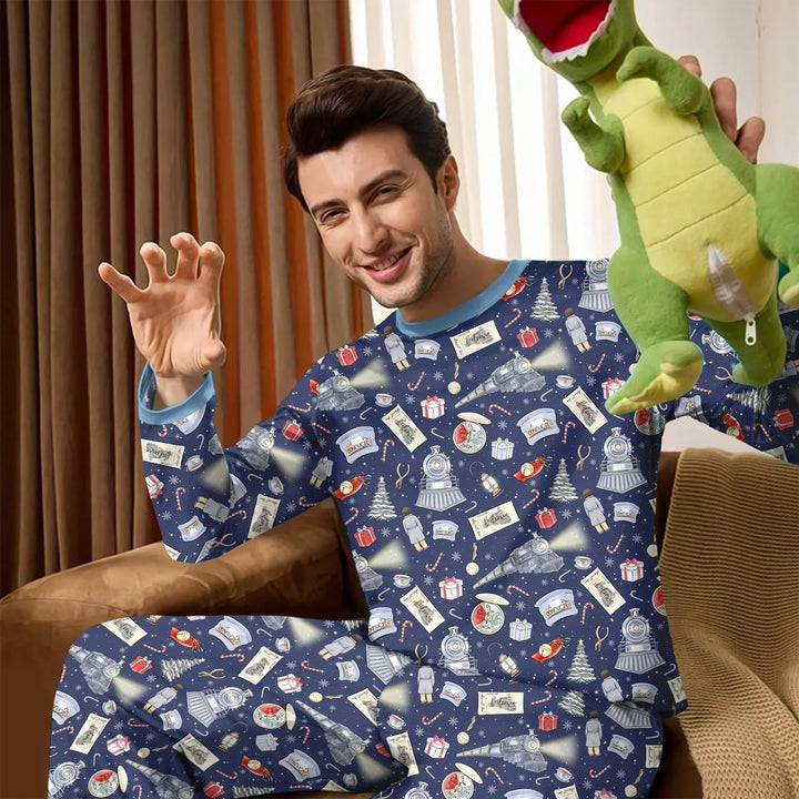 Christmas Train Bamboo Men's Pajama Set