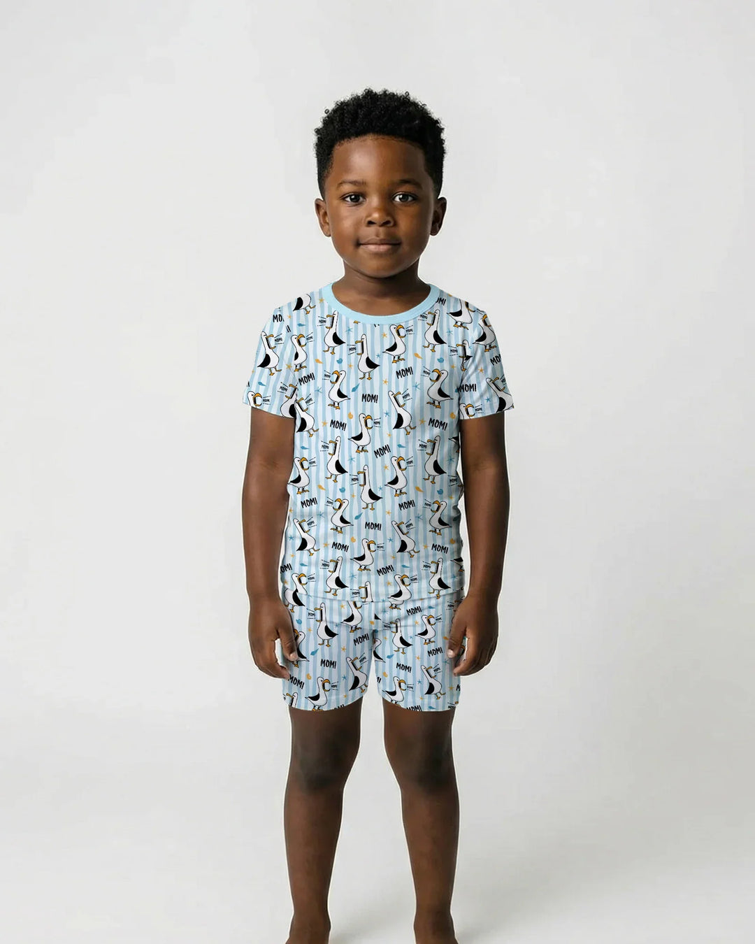 Seagull mom Mom MOM Two Piece Short Sleeve Shorts Pajama Set