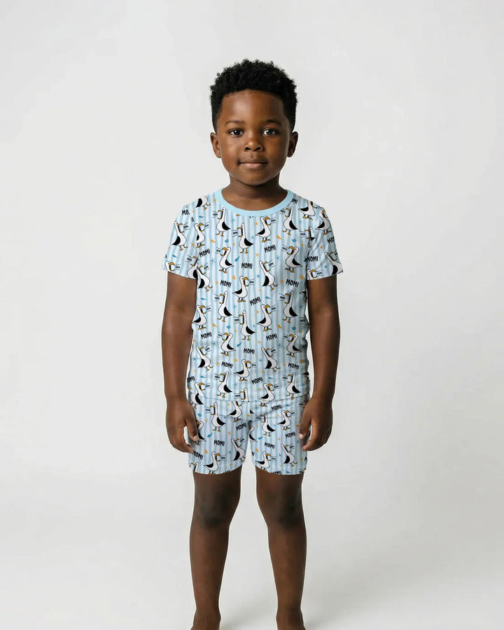 Seagull mom Mom MOM Two Piece Short Sleeve Shorts Pajama Set