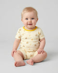 Sweat Yellow Mama Bear Two Piece Short Sleeve Shorts Pajama Set