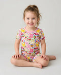 Farm Life Mommy & Me Matching Bamboo Two Piece Short Sleeve Shorts Pajama Set