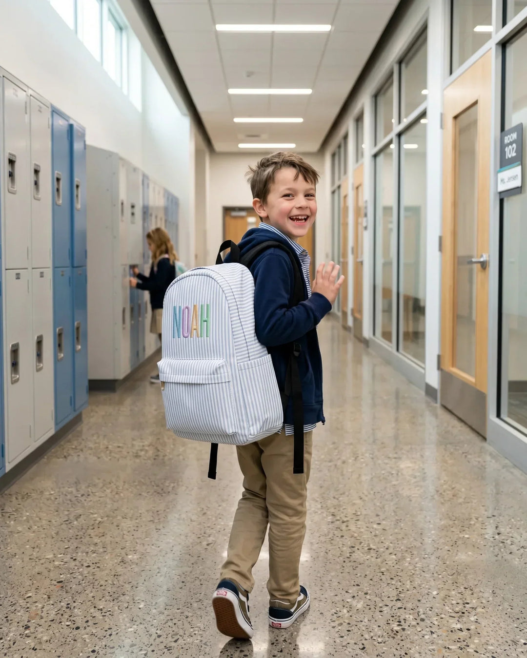 Custom Name Colorful Text Embroidered Backpack