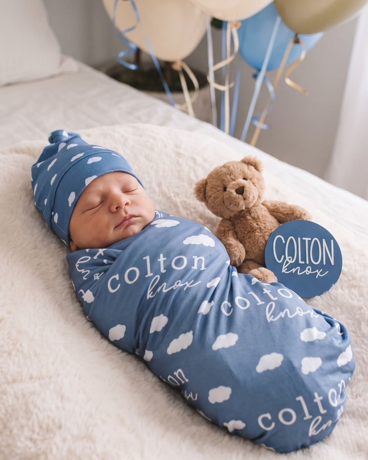 Dreamy Cloud Skies Bamboo Swaddle Blanket