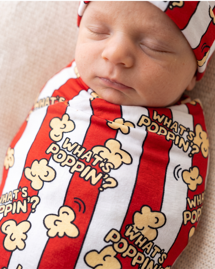 What's Poppin Bamboo Swaddle Blanket