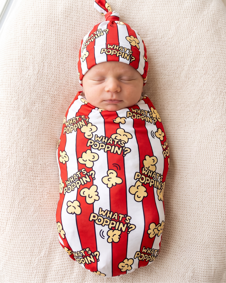 What's Poppin Bamboo Swaddle Blanket