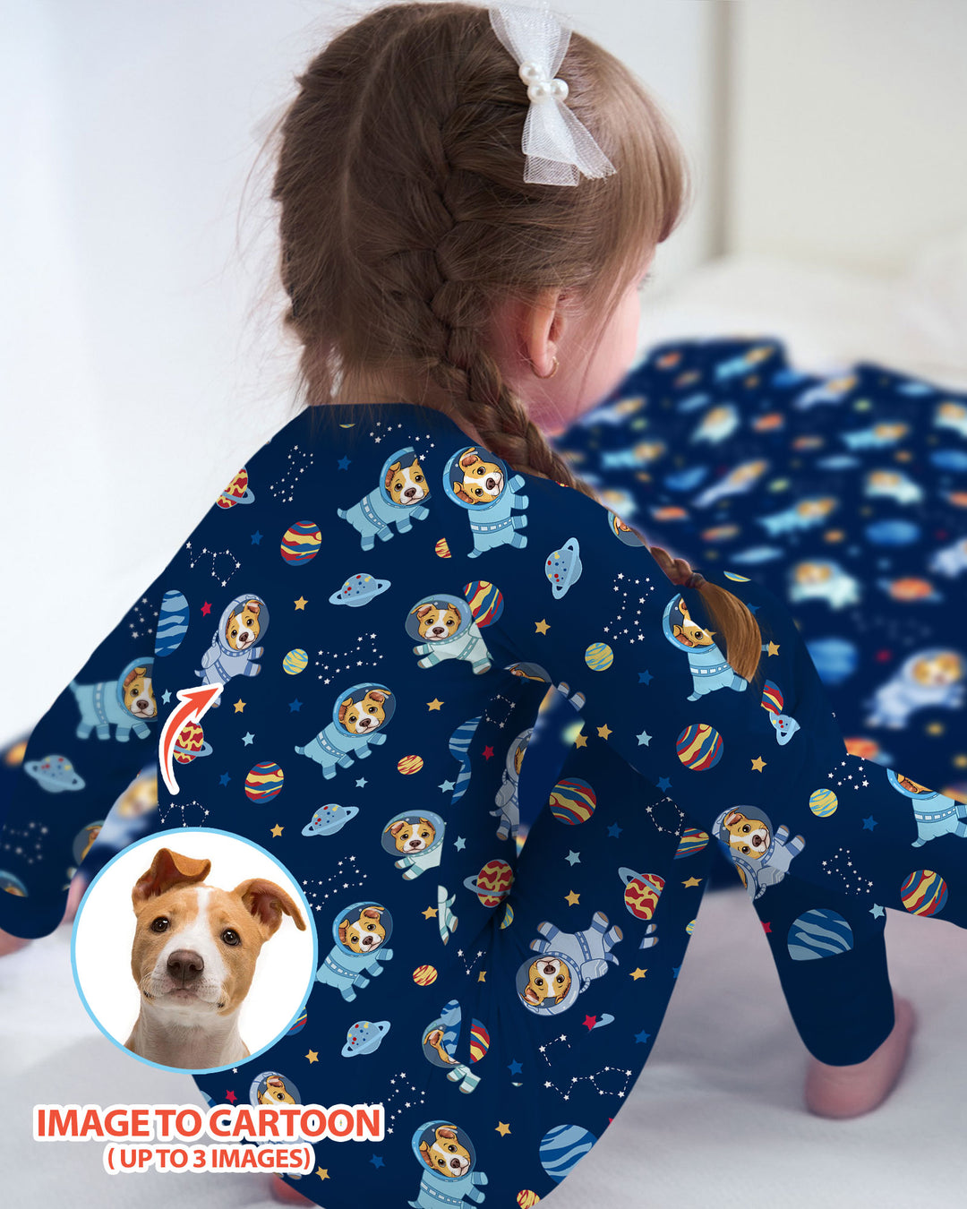 Astronaut Custom Pet Image Family Matching Bamboo Convertible Zippy