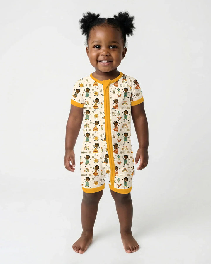 Cute African Heritage Bamboo Shorty Zippy