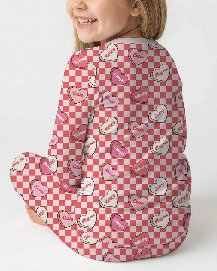 Valentine in Hearts Bamboo Two Piece Long Sleeve Pajama Set
