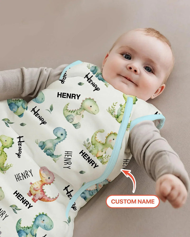 Dinosaur Custom Name Bamboo Sleep Bag