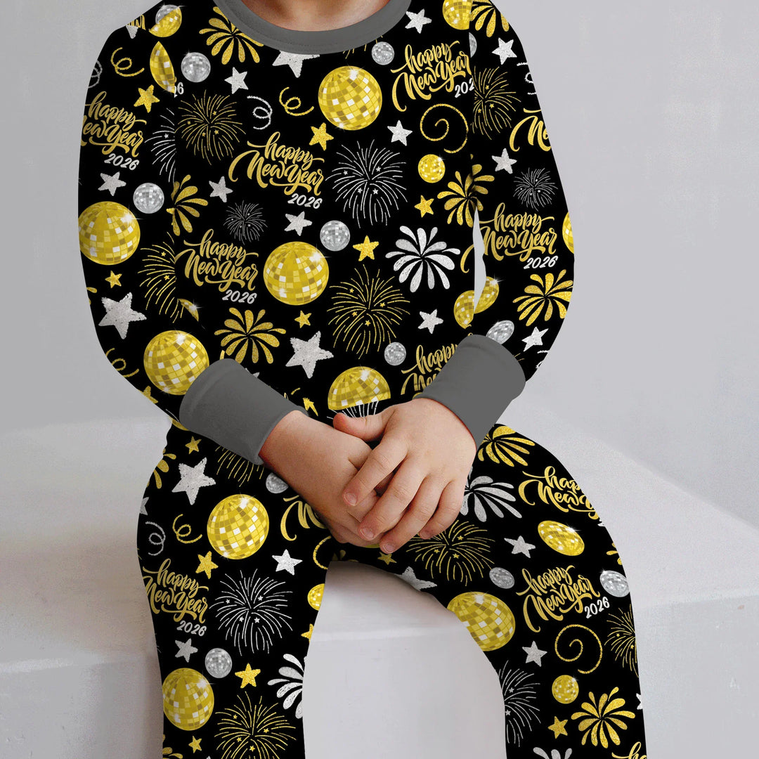 New Year's Eve Celebration Bamboo Two Piece Long Sleeve Pajama Set
