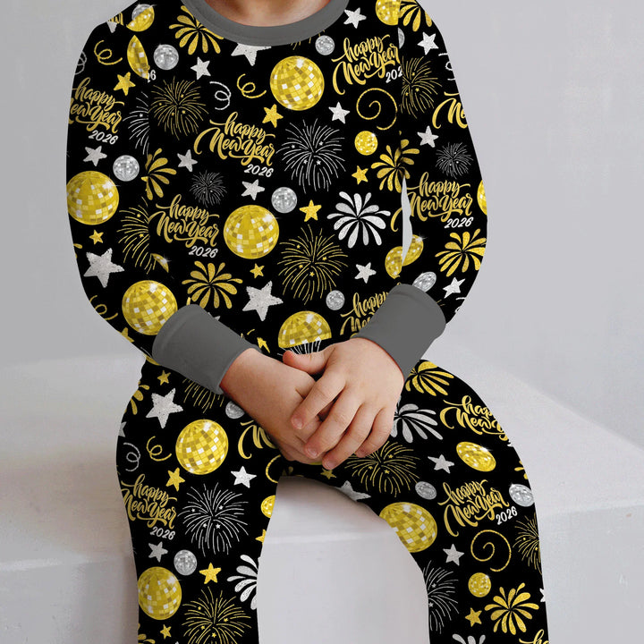 New Year's Eve Celebration Bamboo Two Piece Long Sleeve Pajama Set
