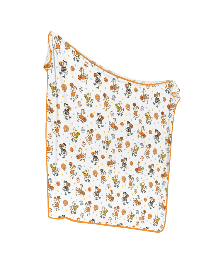 Silly Goose Playing Basketball Bamboo Blanket