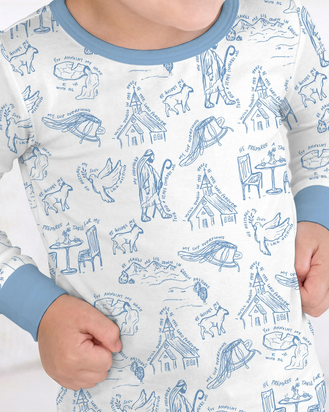 Psalm 23 Sketch Bamboo Two Piece Long Sleeve Pajama Set
