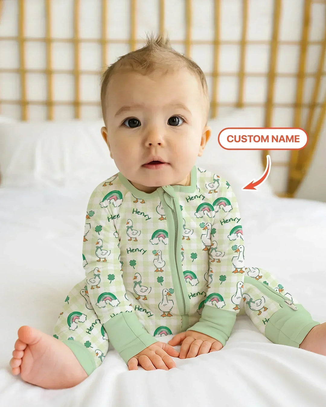 Custom Name Lucky Ducks Bamboo Convertible Zippy