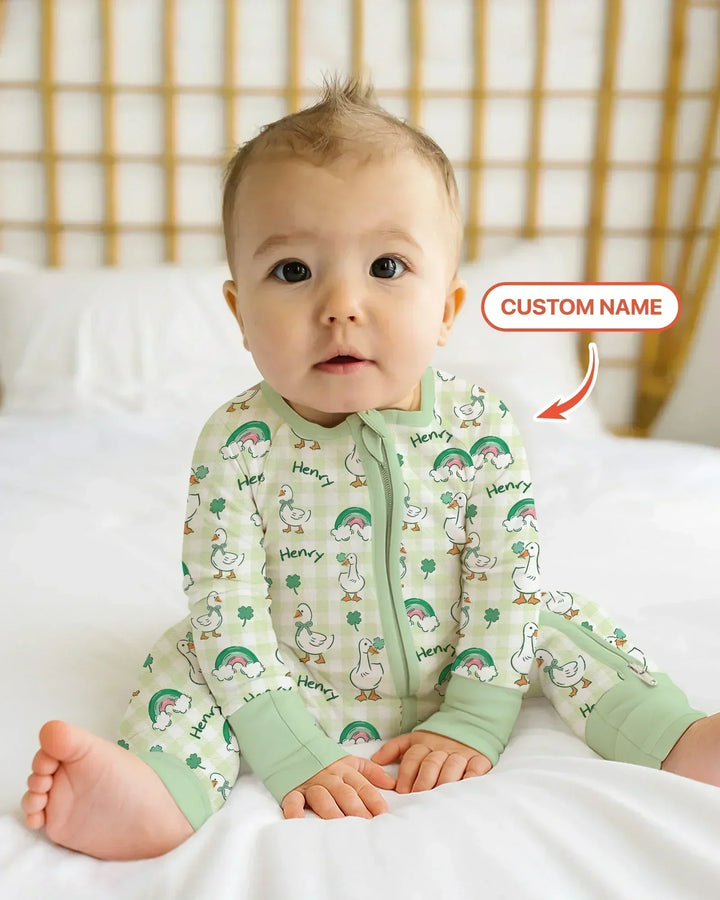 Custom Name Lucky Ducks Bamboo Convertible Zippy