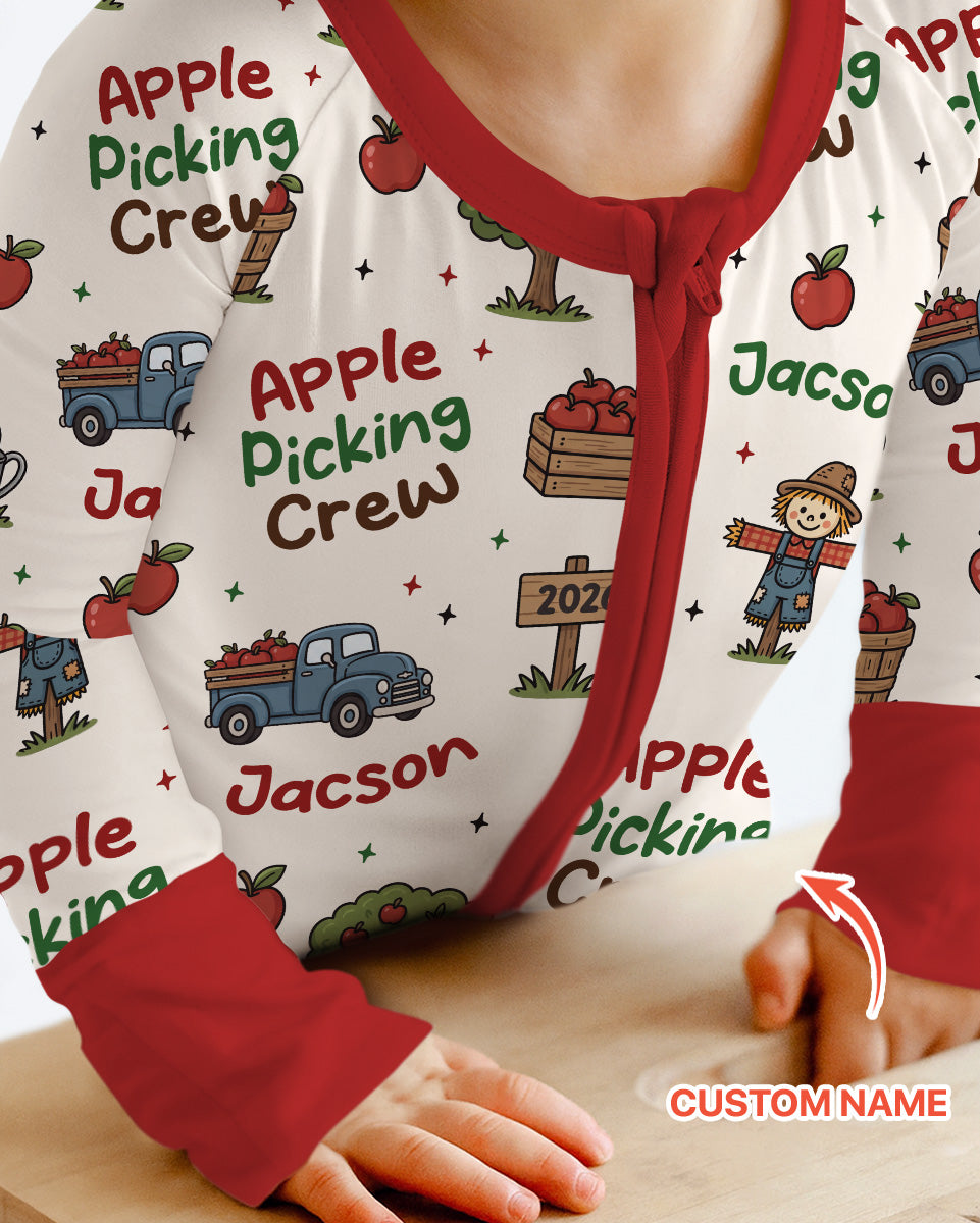 Custom Name Apple Picking Crew Bamboo Convertible Zippy