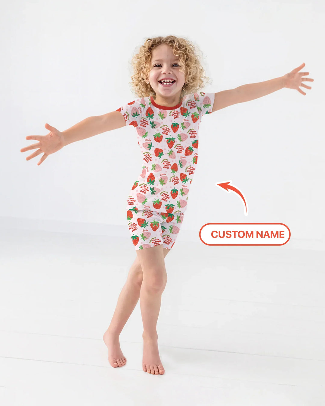 I Can Do All Things Through Christ Bamboo Two Piece Short Sleeve Shorts Pajama Set