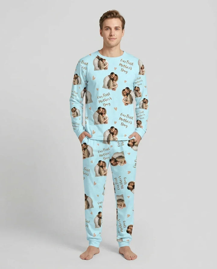 Custom Photo Our First as Parents Bamboo Men's Pajama Set