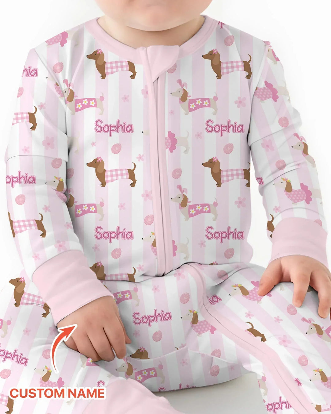 Custom Name Easter Dachshunds Family Matching Bamboo Convertible Zippy