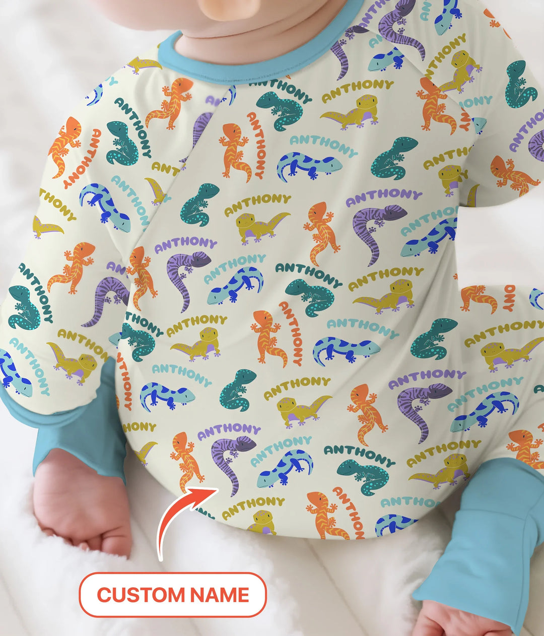 Custom Name Little Salamander Bamboo Convertible Zippy