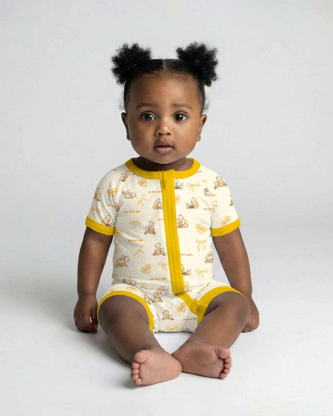Sweat Yellow Mama Bear Shorty Zippy