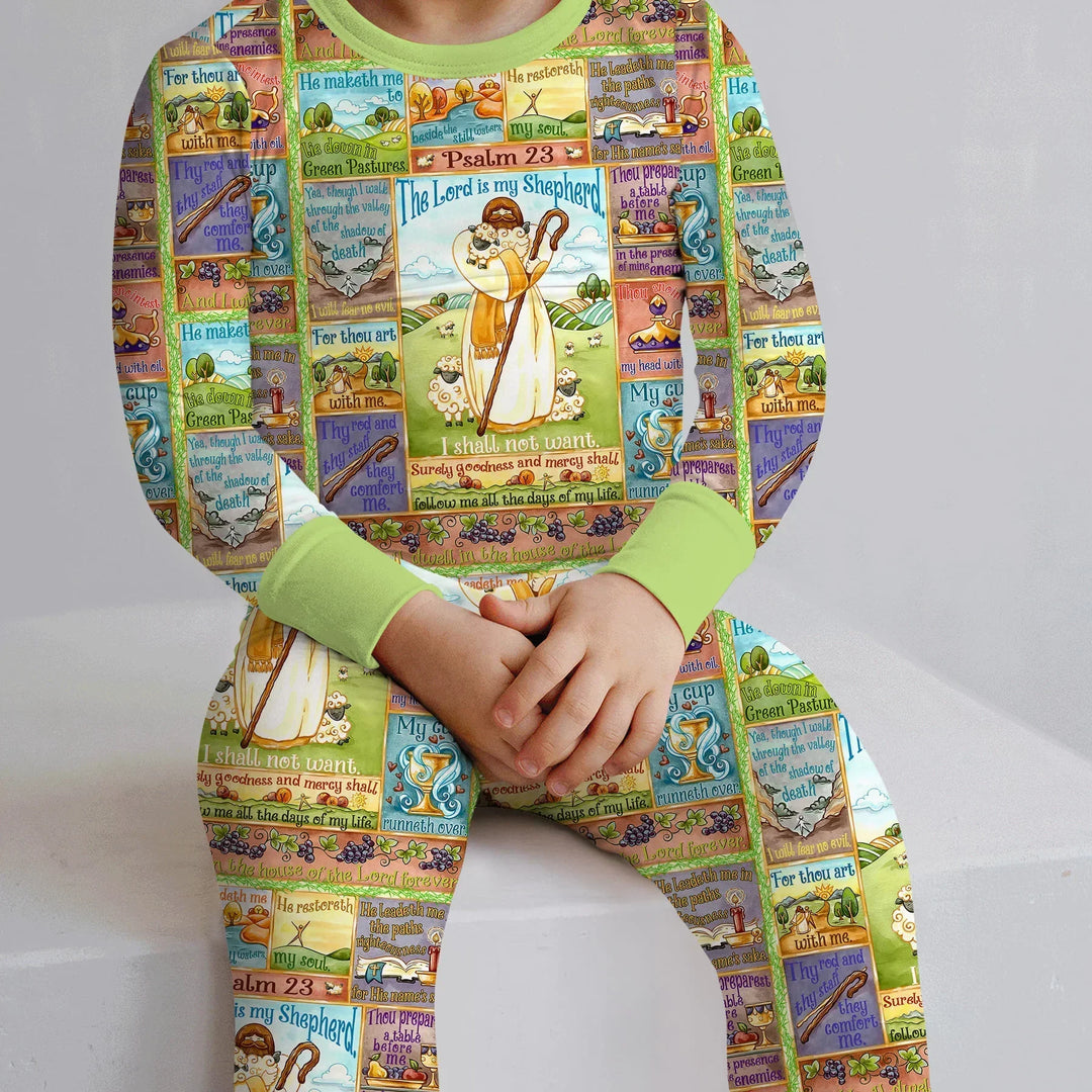 The Lord Is My Shepherd Bamboo Two Piece Long Sleeve Pajama Set