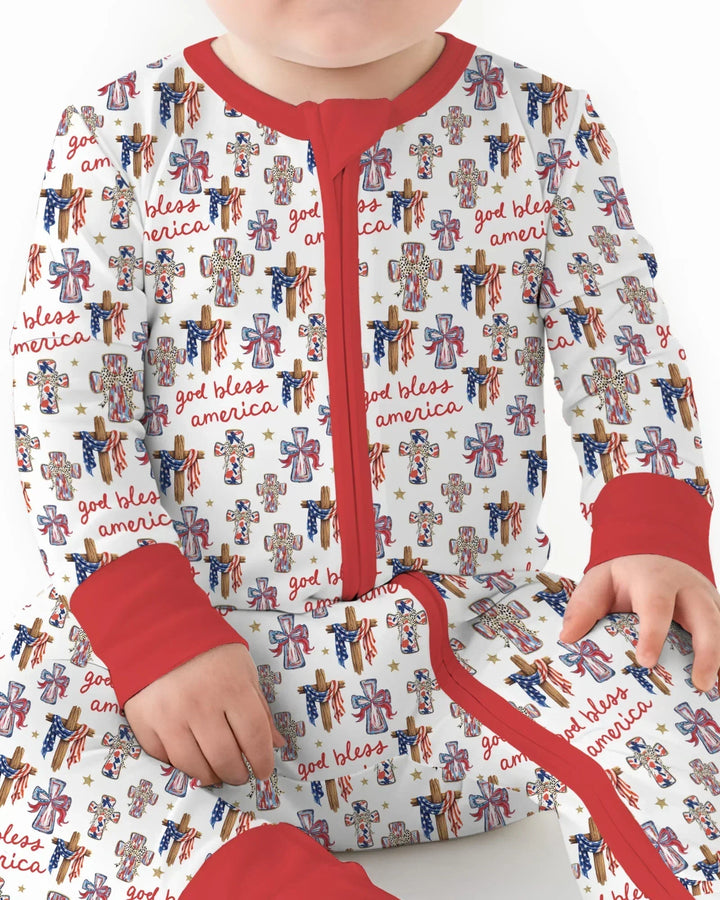 God Bless America Family Matching Bamboo Convertible Zippy