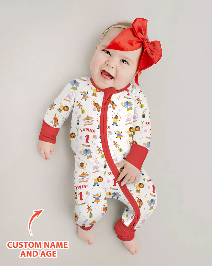 Custom Name Birthday Circus Bamboo Convertible Zippy