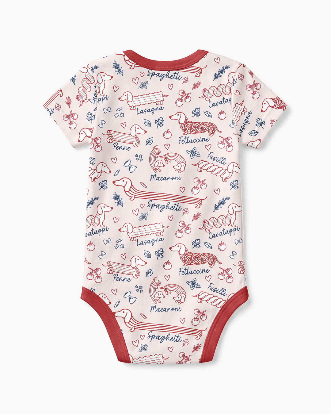 Funny Dachshund Pasta Pups Bamboo Bodysuit