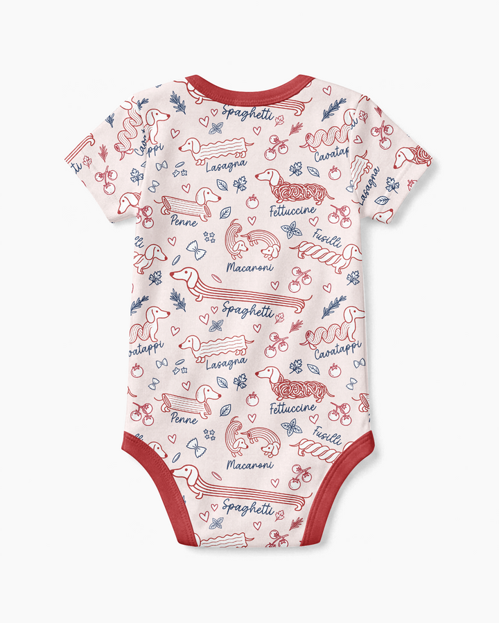 Funny Dachshund Pasta Pups Bamboo Bodysuit