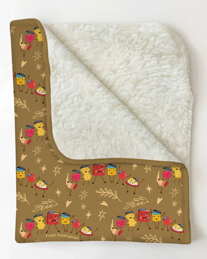 Let's Celebrate Rosh Hashanah Bamboo Blanket