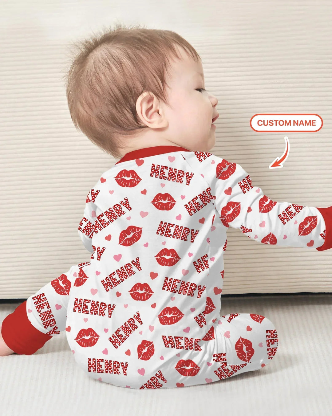 Custom Name Valentine Kiss Bamboo Convertible Zippy