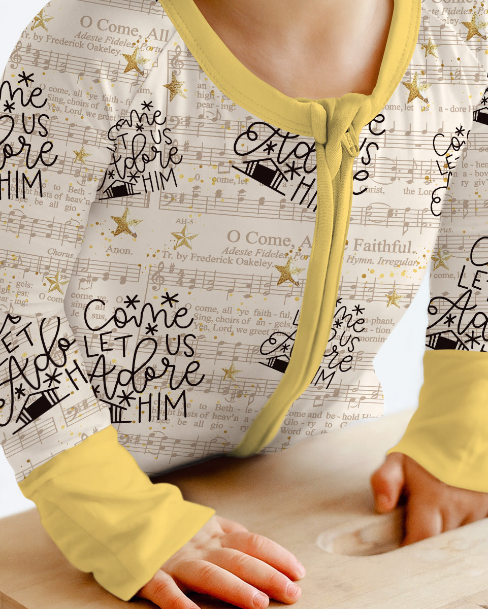 Oh Come Let Us Adore Him Custom Name Mommy And Me Matching Bamboo Convertible Zippy