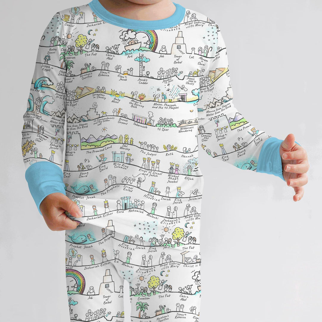 Bible Story Journey Family Matching Bamboo Two Piece Long Sleeve Pajama Set