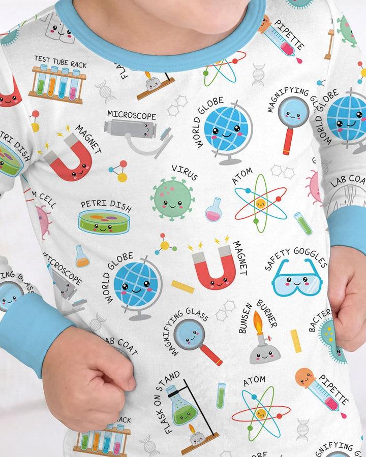 Science Fun Family Matching Bamboo Two Piece Long Sleeve Pajama Set