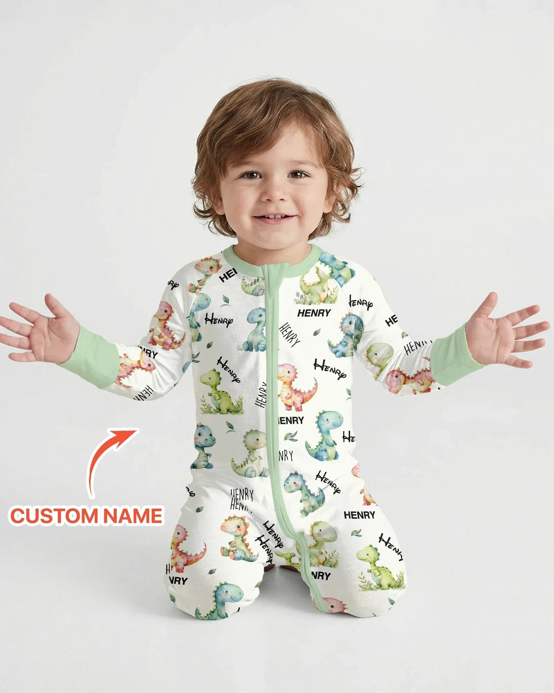 Dinosaur Custom Name Bamboo Convertible Zippy
